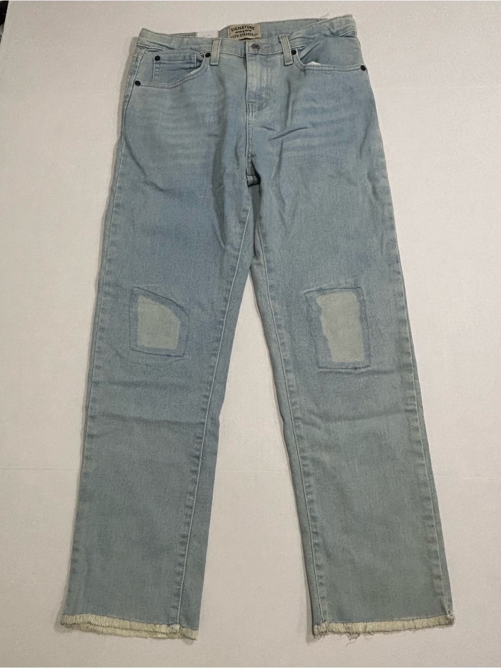 Signature by Levi Strauss & Co. Girls 16 Light Wash Straight Mid Rise Jeans